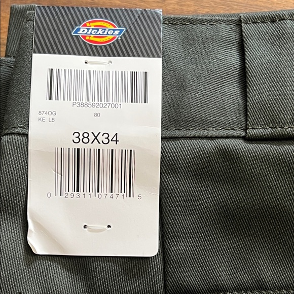 NWT Dickies Original Fit 874 Dark Green Pants Mens Size 38x34 - Picture 6 of 11